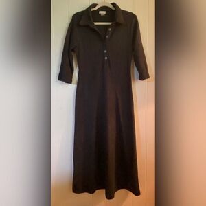 Basix Dress Women’s Medium Gray Fleece Maxi Goth